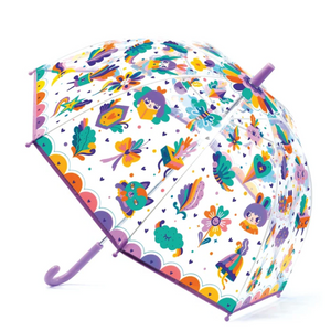Djeco Kids PVC Clear Birdcage Pop Rainbow Umbrella