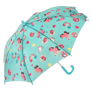 Doppler Childrens Kids Cool Blue Ponies Print Umbrella