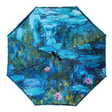 UPF50+ Clifton Outside-In Inverted Reverse Monet Water Lilies Umbrella