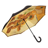 UPF50+ Clifton Outside-In Inverted Reverse Van Gogh Sunflower Umbrella