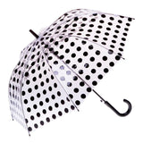 Clifton Auto Open PVC Clear Black Spots Umbrella