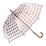 Clifton Auto Open PVC Clear Gold Spots Umbrella