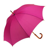 UPF50+ Clifton Classic Manual Timber Series Long Pink Fuchsia Umbrella