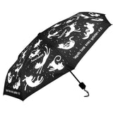 UPF50+ Clifton Compact Manual Black White Series Raining Cats and Dogs Umbrella
