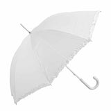 Clifton Frill Manual Walking Bridal Single Frill Parasol White Umbrella
