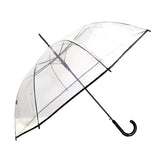 Shelta Auto Long POE Birdcage Clear Black Trim Umbrella