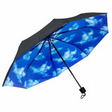 UPF50+ Willow Tree Mini Maxi Folding Compact Big Blue Sky Umbrella