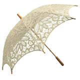 Willow Tree Cotton Battenburg Lace Wedding Parasol Ivory Umbrella