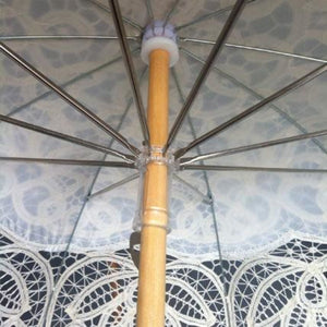 Willow Tree Cotton Battenburg Lace Wedding Parasol Ivory Umbrella.