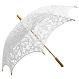 Willow Tree Cotton Battenburg Lace Wedding Parasol White Umbrella