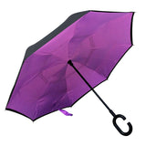 Willow Tree Double Layer Inverted Reverse Black Purple UPF 30 Umbrella