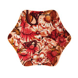 Umbrella topside image with floral pattern on a white background