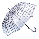 Clifton Auto Open Biodegradable PVC Clear Silver Spots Umbrella