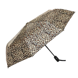 Clifton Auto Open Easy Close 8 Rib Safari Leopard Cream Umbrella
