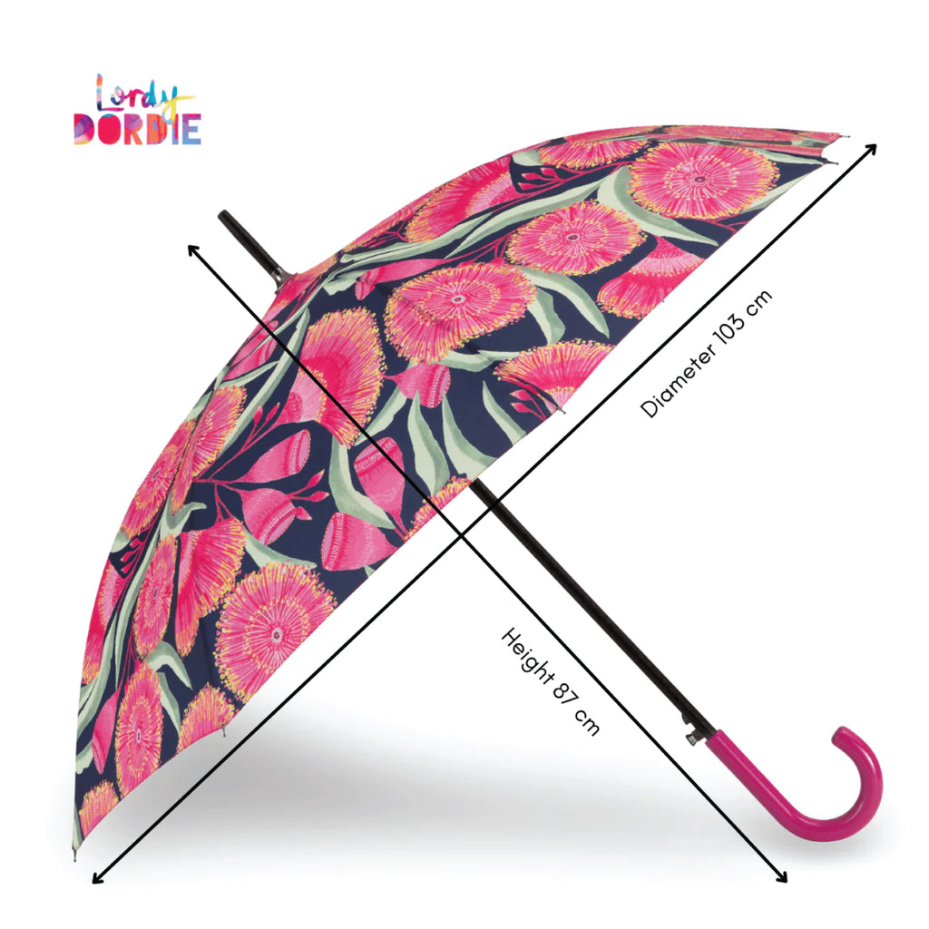 Lordy Dordie Maxi Long Gum Blossoms Art Umbrella
