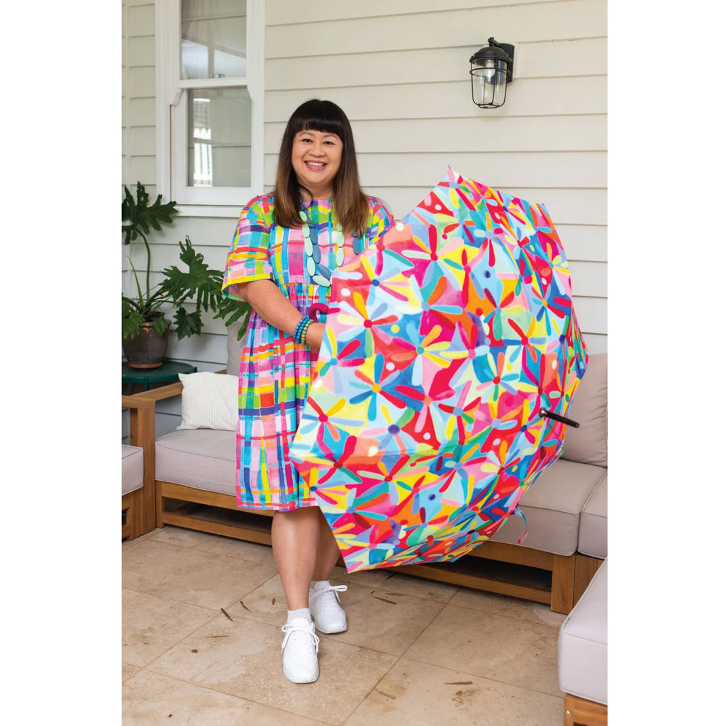 Lordy Dordie Maxi Long Rainbow Daisies Art Umbrella