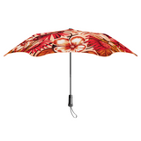 Floral-patterned umbrella on a white background