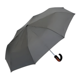 UPF50+ Clifton Auto Open Mens Folding Wood Trim Handle Charcoal Umbrella
