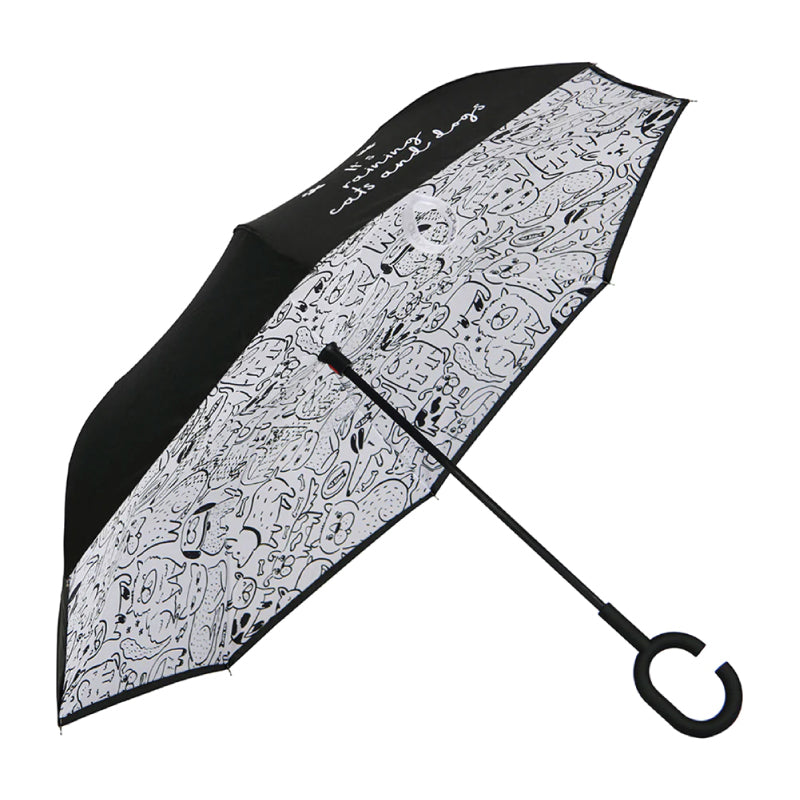 Annabel Trends Reverse Inverted Raining Cats & Dogs Umbrella