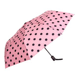 Clifton Compact Auto Open Polka Dots Pink and Black Umbrella
