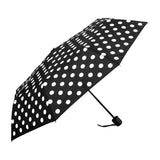 UPF50+ Clifton Compact Manual Black White Series White Spots Umbrella