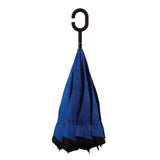 Clifton Outside-In Inverted Reverse Double Cover Black Blue Umbrella
