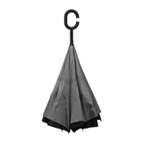 Clifton Outside-In Inverted Reverse Double Cover Black Grey Umbrella