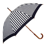 Clifton Wood Long Black White Series Stripes Umbrella