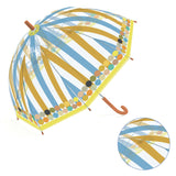 Djeco Kids PVC Clear Birdcage Graphic Stripe Umbrella