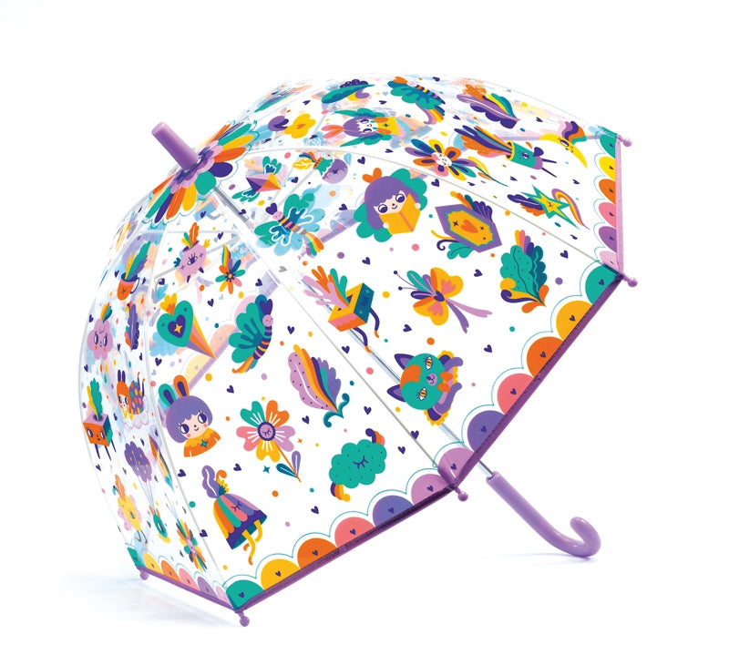 Djeco Kids PVC Clear Birdcage Pop Rainbow Umbrella