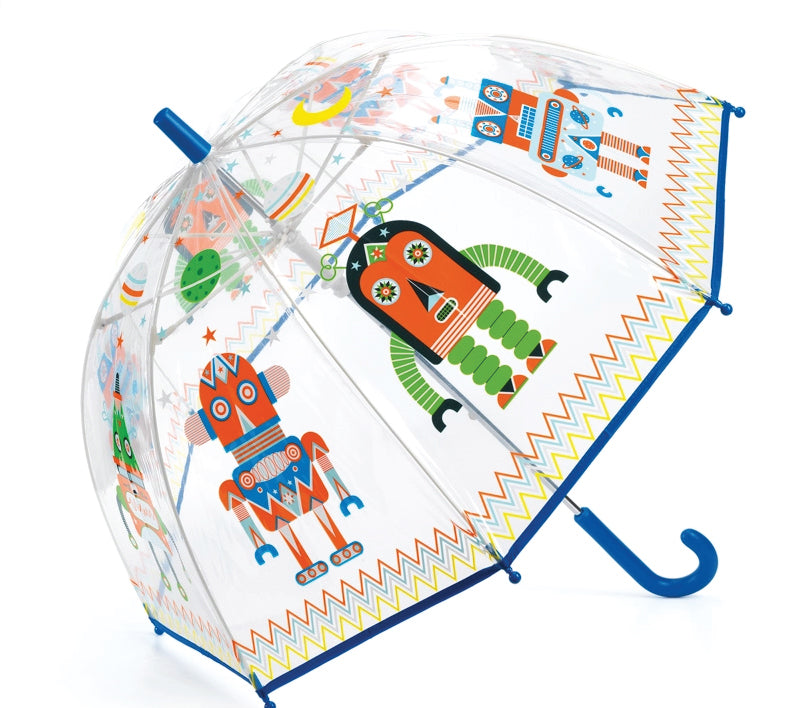 Djeco Kids PVC Clear Birdcage Robots Umbrella