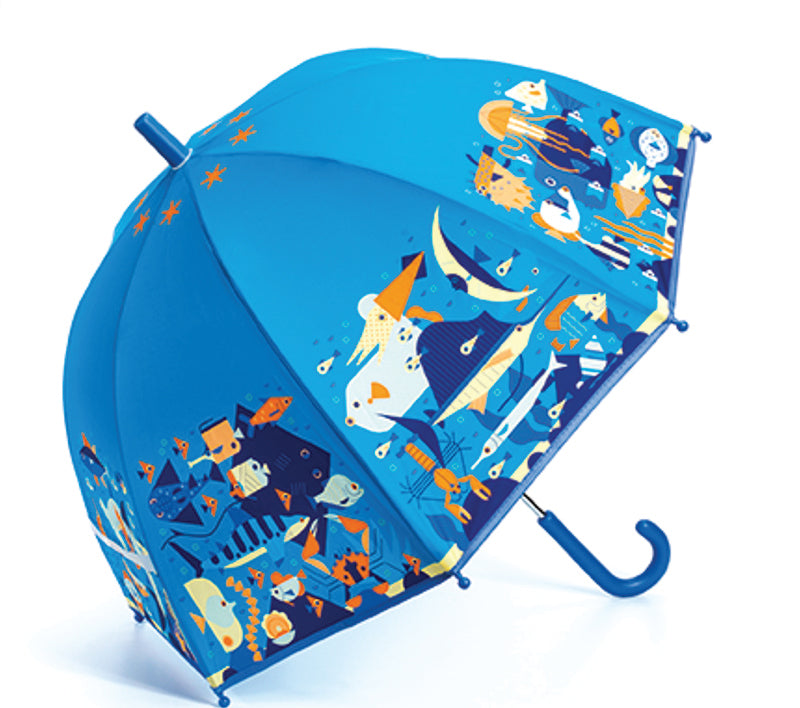 Djeco Kids Solid Blue Sea World Umbrella