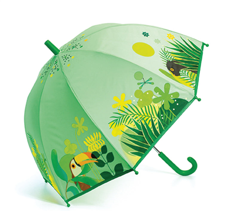 Djeco Kids Solid Green Tropical Jungle Umbrella