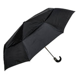 Clifton Folding AOAC Vented Golf Size Hook Handle UPF50+ Black Umbrella