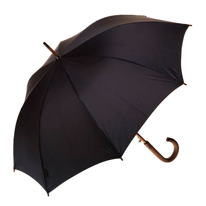 Clifton Full Length 8 Rib Timber Auto Open Black Umbrella