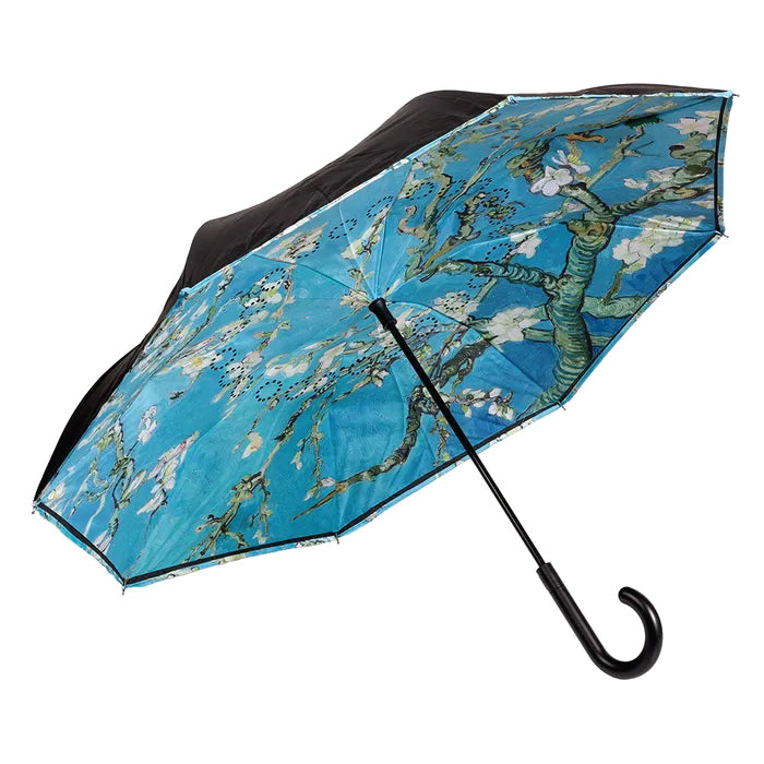UPF50+ Clifton Outside-In Inverted Reverse Van Gogh Almond Blossom Umbrella