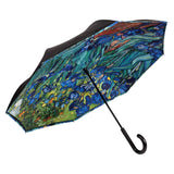 UPF50+ Clifton Outside-In Inverted Reverse Van Gogh Irises Umbrella