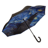 UPF50+ Clifton Outside-In Inverted Reverse Van Gogh Starry Night Umbrella
