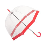 Clifton Clear Dome PVC Birdcage Red Border Umbrella.