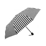 UPF50+ Clifton Compact Manual Black White Series White Stripe Umbrella