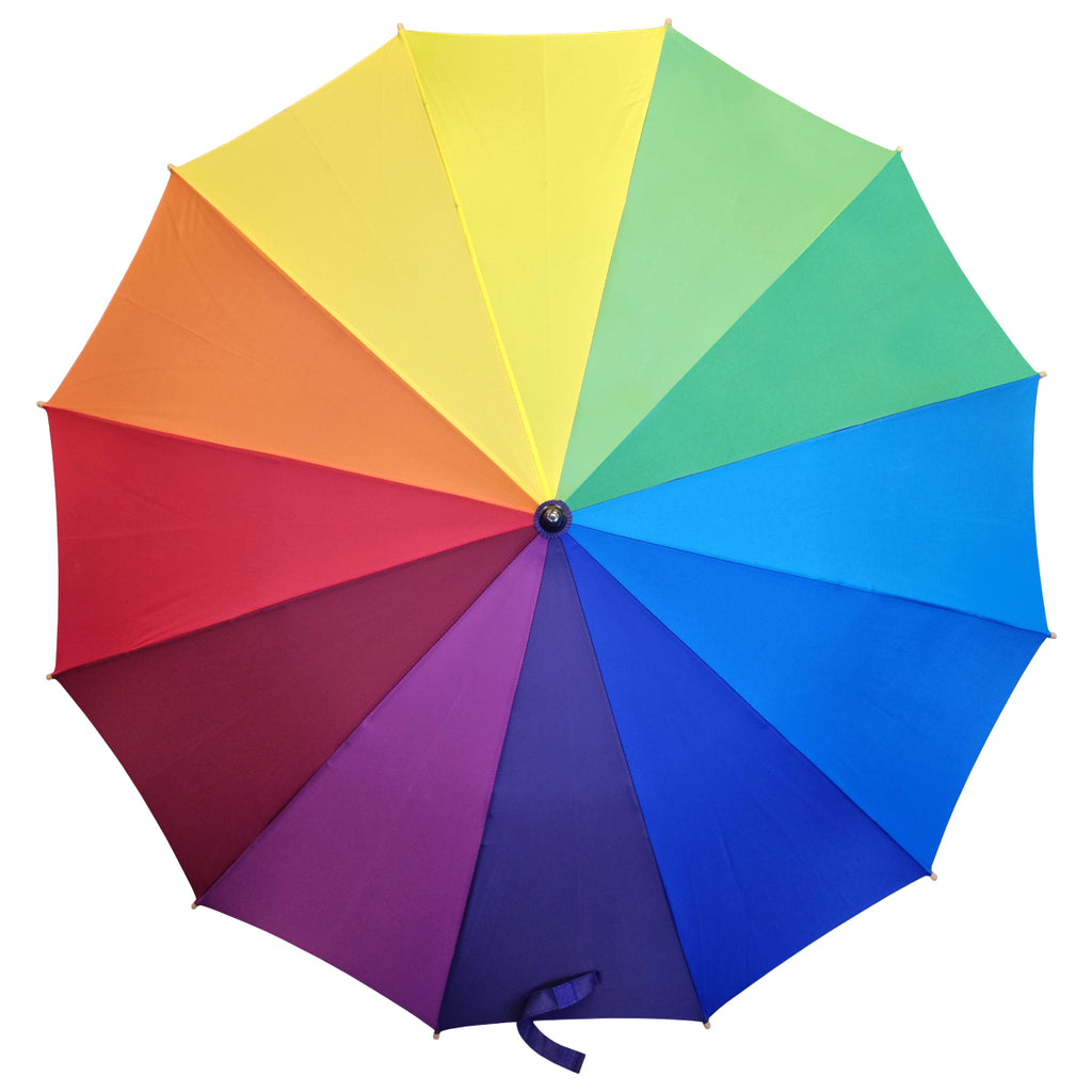 Umbrella Ribit Willow Tree Auto Open Timber 12 Rib Rainbow Umbrella