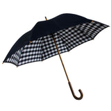 UPF50+ Shelta Manual Timber Double Cover Long Check Umbrella