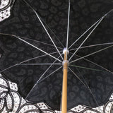 Willow Tree Cotton Battenburg Lace Wedding Parasol Black