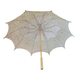 Willow Tree Cotton Battenburg Lace Wedding Parasol Ivory Umbrella.