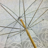 Willow Tree Cotton Battenburg Lace Wedding Parasol White Umbrella.