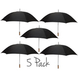 Willow Tree Large Straight Classic Golf Wedding Black 5 Pack Umbrellas