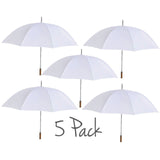 Willow Tree Large Straight Classic Golf Wedding White 5 Pack Umbrellas